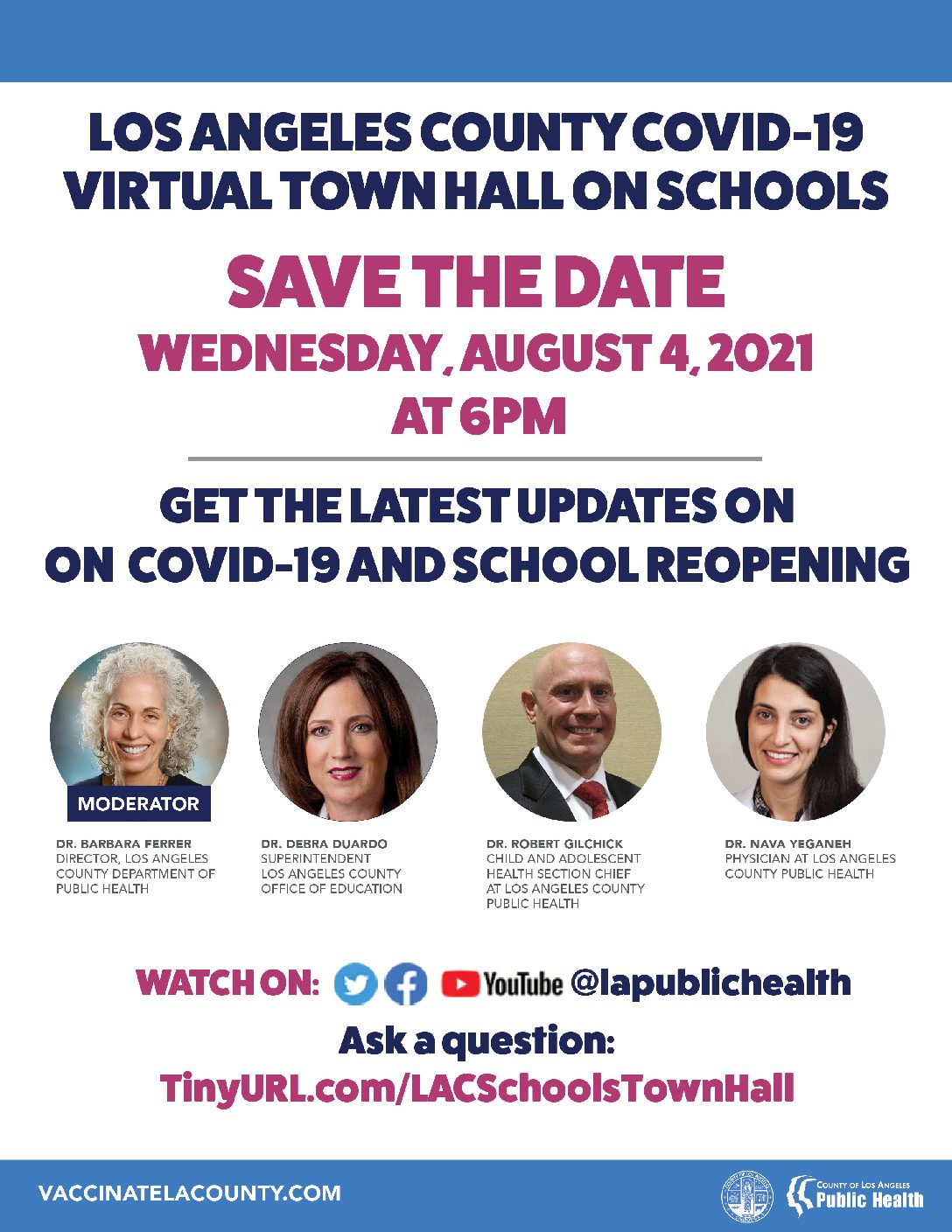 Los Angeles County Department of Public Health Hosts Virtual Town Hall: